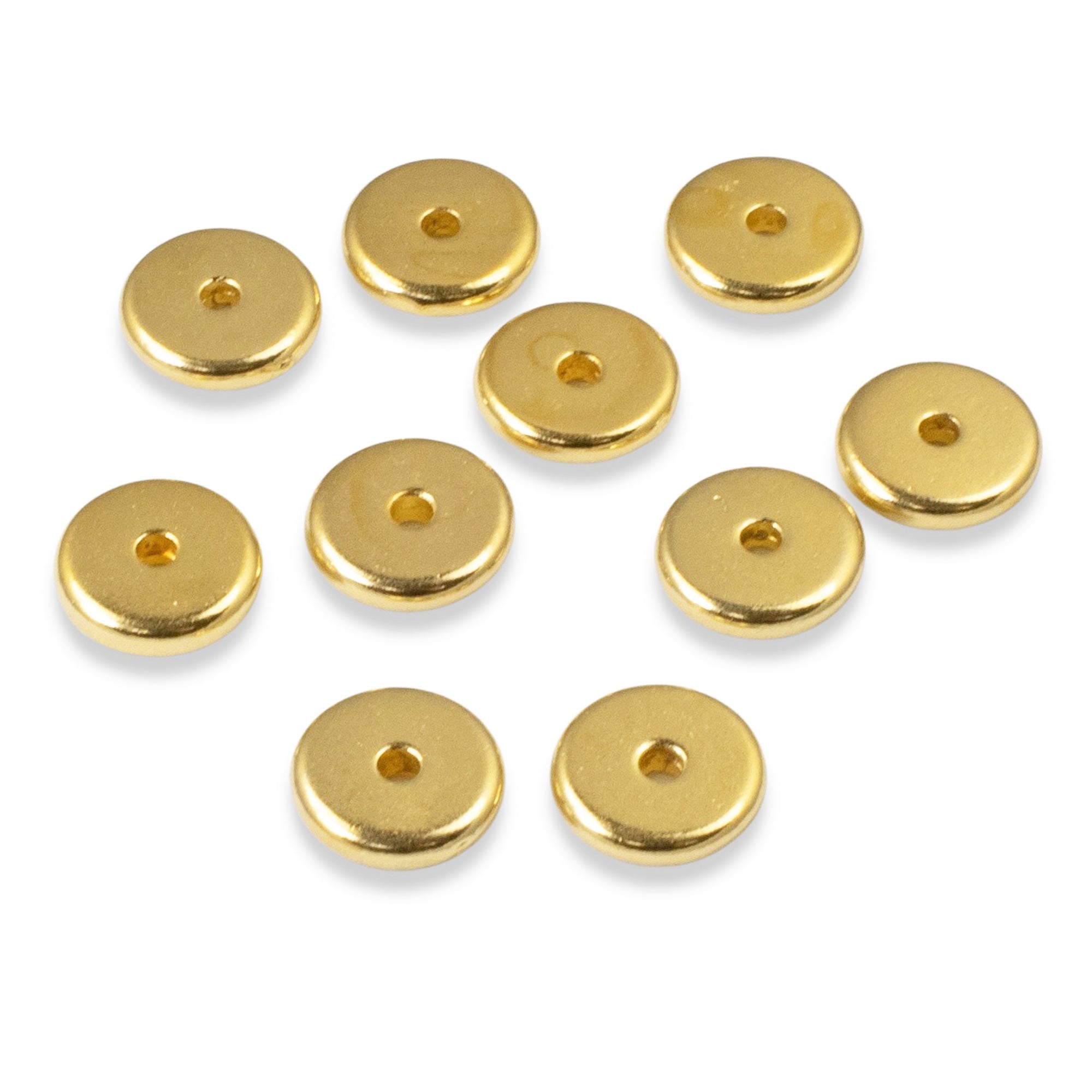 8mm Gold double disc beads, bracelet beads heishi beads, spacer