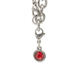 July Birthstone Clip-On Charm, Light Siam Red Crystal with Clip-On Design and Lobster Clasp, Unique Present for Birthday, Small Gift Idea