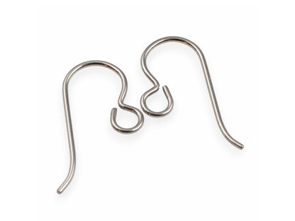 10 Gray Niobium Ear Wires Regular Loop, Hypoallergenic Earring Hooks