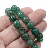 10mm Dragon Vein Agate Beads in Muted Green, For DIY Jewelry & Crafts