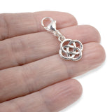 Silver Celtic Knot Clip-On Charm, Timeless Elegance Design + Lobster Clasp