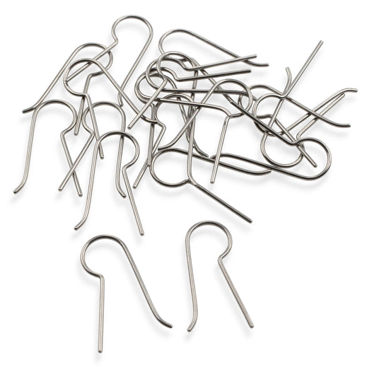 Titanium Earring Hooks 50 Pack Bulk: Regular Leg Ear Wire Blanks Hypoallergenic Sensitive Ears USA Made Professional Jewelry Findings