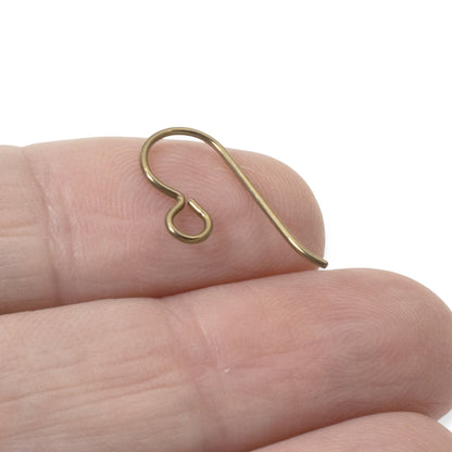 50 Pack Antique Brass Niobium Ear Wires, Professional Jewelry Supply, Hypoallergenic, USA Made