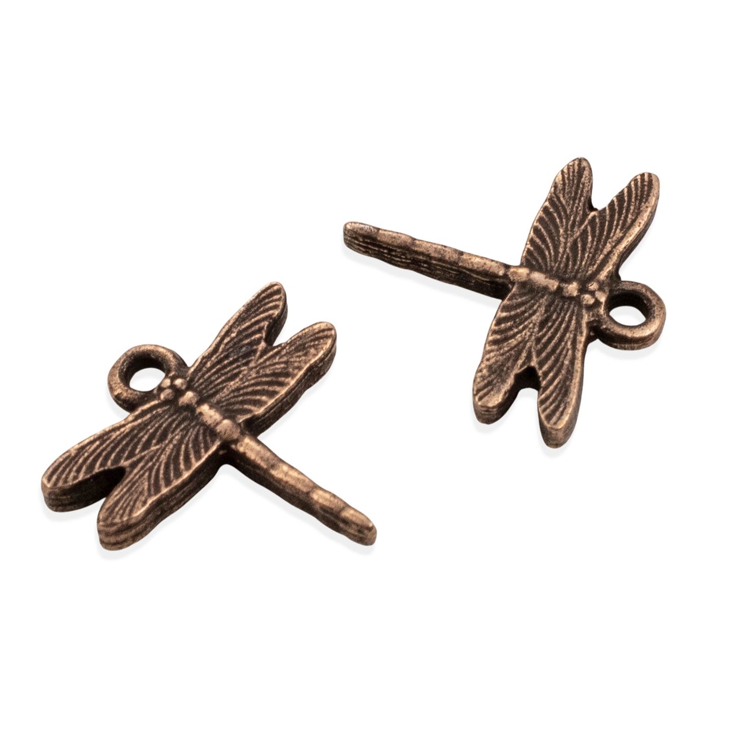 Dragonfly Charms: 2Pc Antique Copper Pewter 16mm Nature Insect Garden Transformation Jewelry