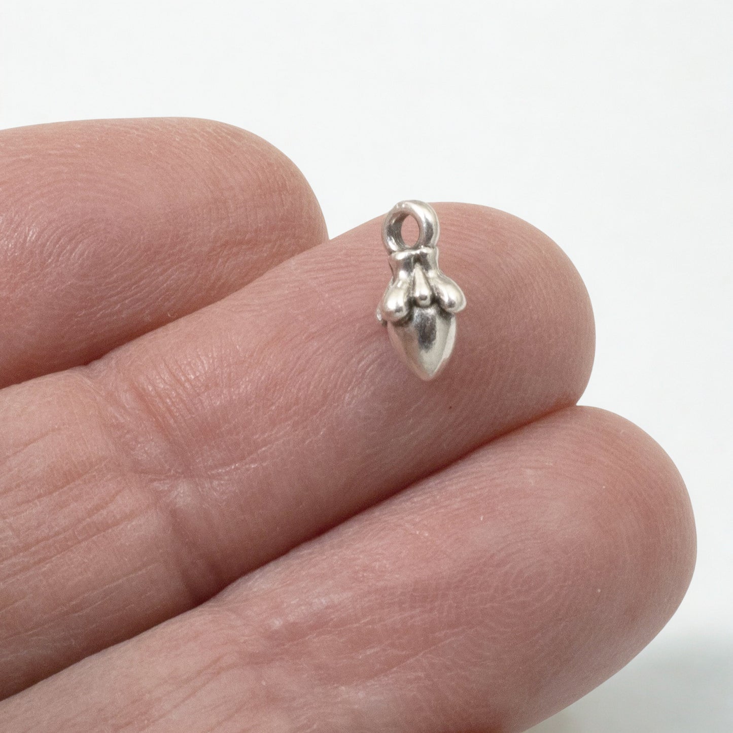 Tiny Silver Acorn Charms, 10-Pack TierraCast Autumn Woodland Nature Pendants