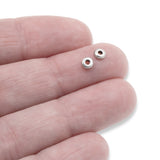 50 Pewter 4mm Disk Beads, TierraCast Dark Silver Heishi Spacers for DIY Jewelry