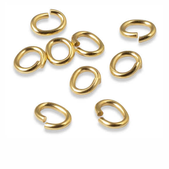 50 Bright Gold Heavy Duty Large Oval Jump Rings | TierraCast 17 Gauge