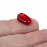 25 Elegant Red Wavy Oval Czech Glass Beads, Perfect for Christmas Jewelry & Crafts