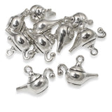 10 Enchanting Genie Lamp Charms, Silver Magic Oil Lamp Pendants for DIY Jewelry Making