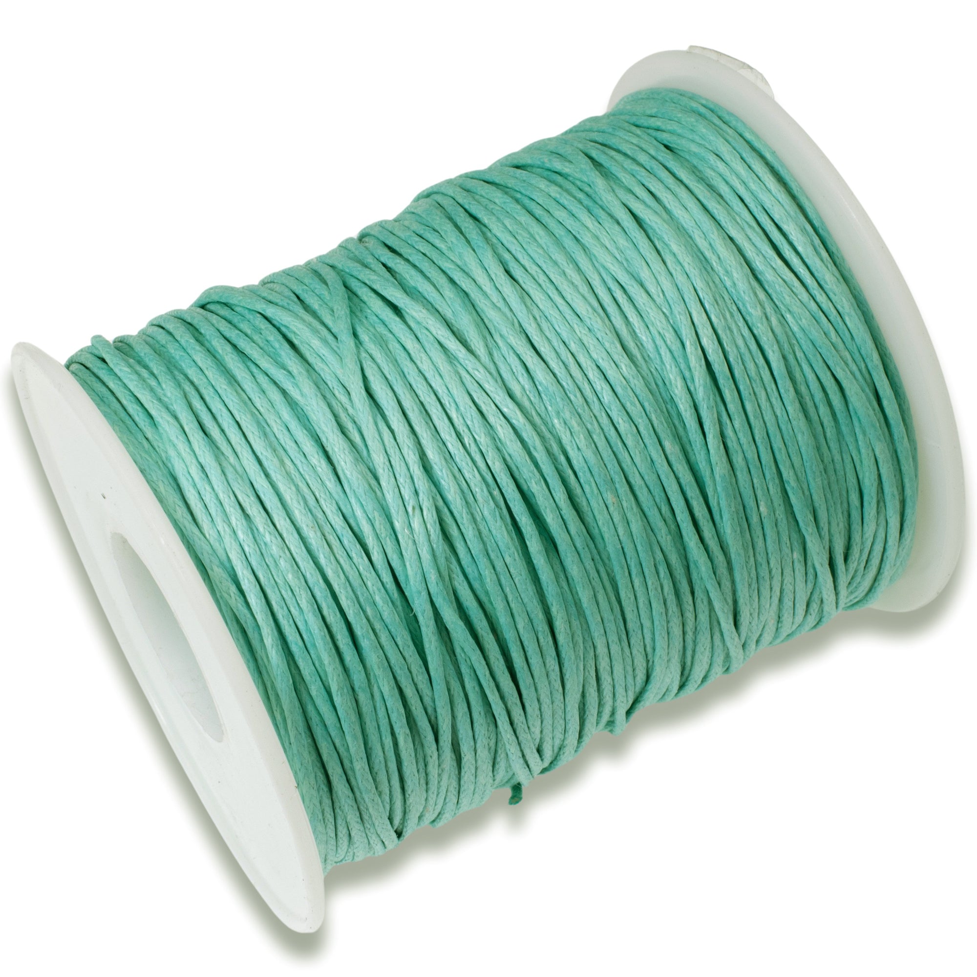 Aqua Green 1mm Waxed Cotton Cord, Ideal for Macramé and Beading