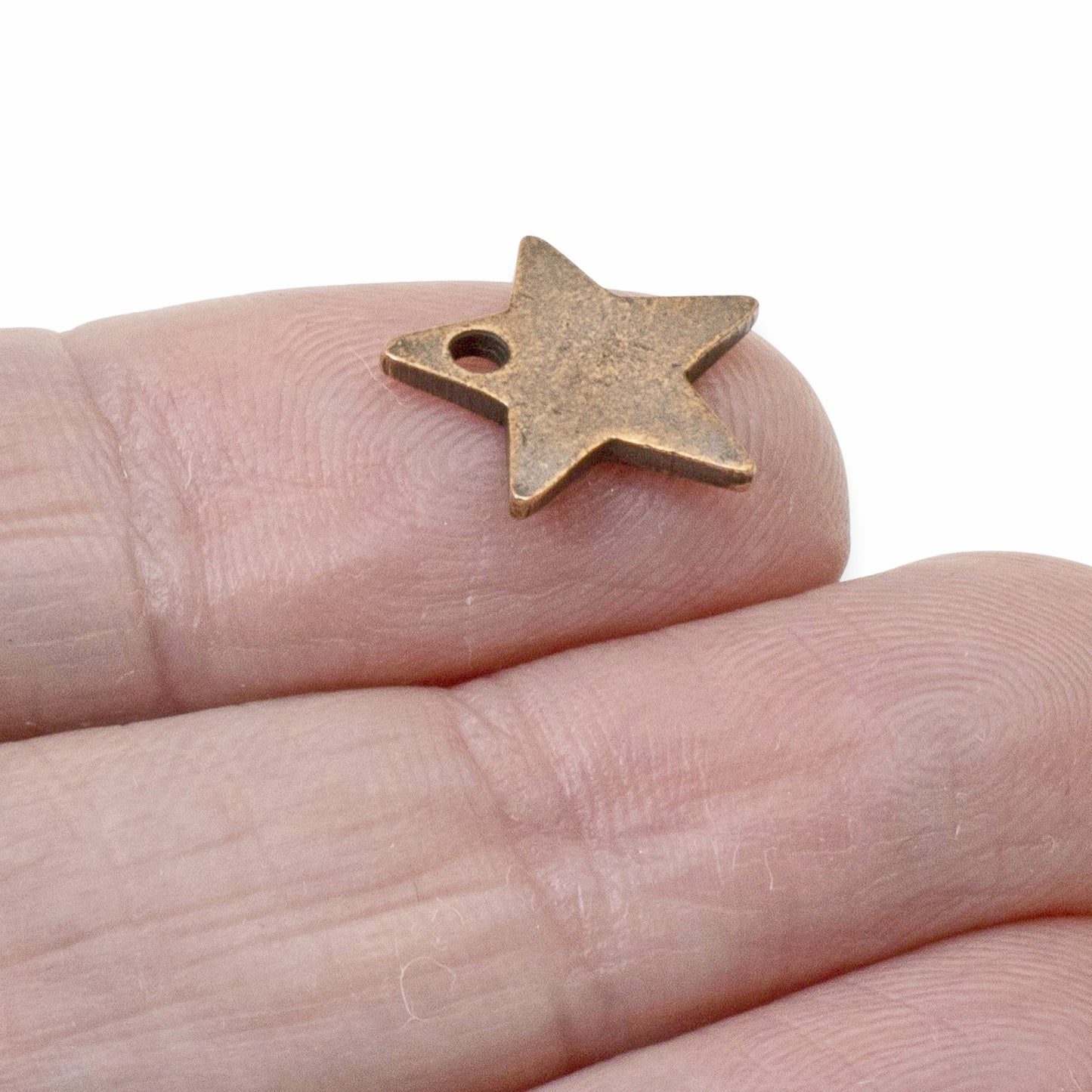 Celestial Copper Star Charms, 2Pc Antique Metal Stamping Flat Tags, DIY Jewelry