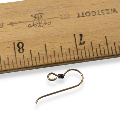 10 Antique Brass Niobium Ear Wires + Black Coil Accent - Hypoallergenic Hooks