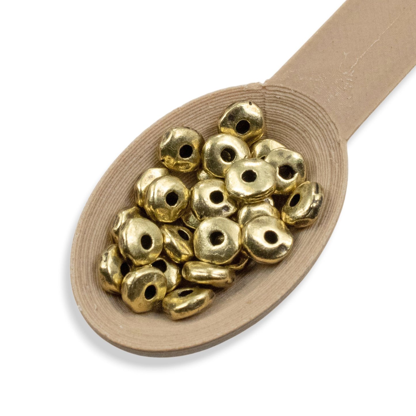 Antique Brass 5mm Nugget Spacer Beads: 25Pcs Organic Shape Pewter Boho Supplies