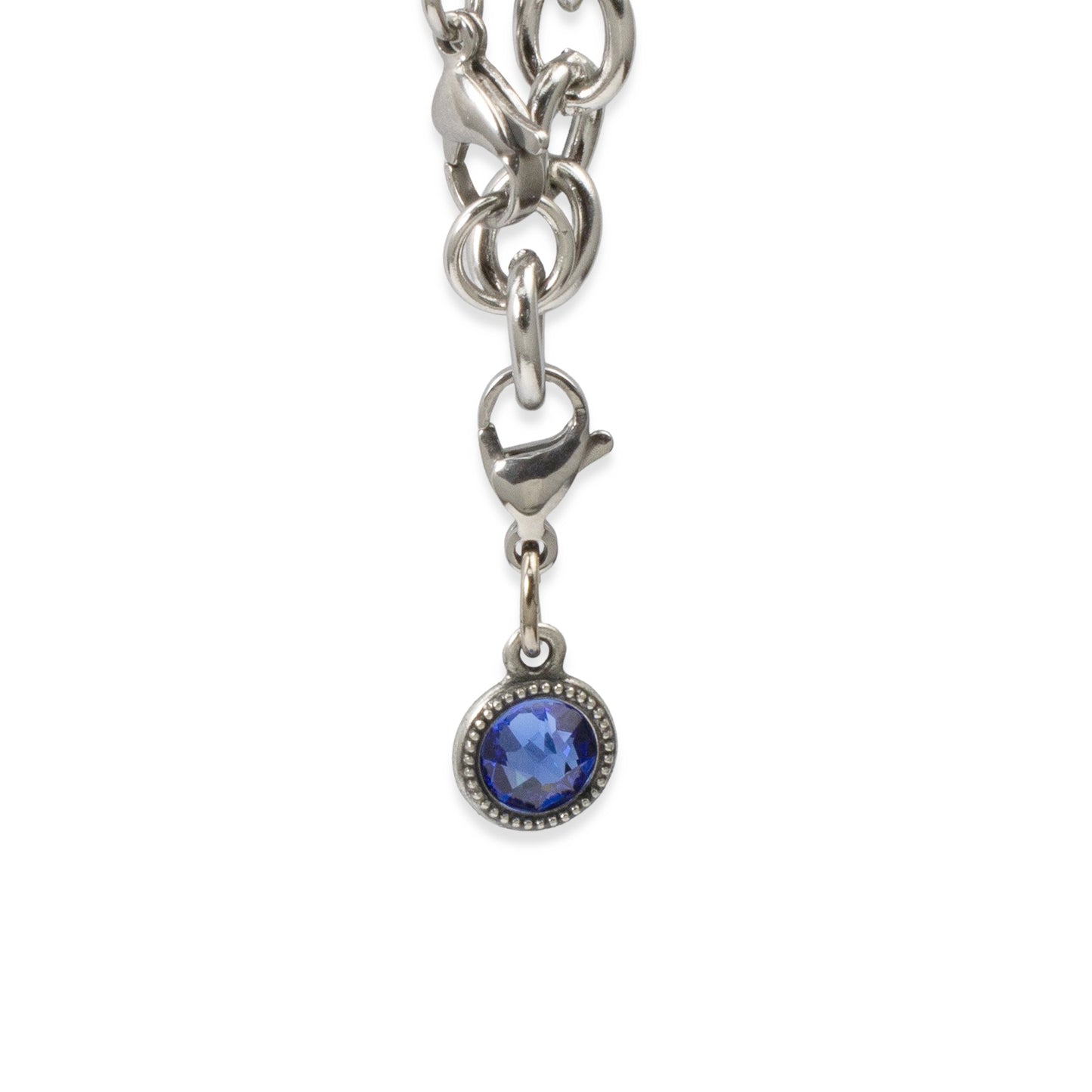 September Birthstone Clip-On Charm, Sapphire Crystal with Clip-On Design and Lobster Clasp, Unique Present for Birthday, Small Gift