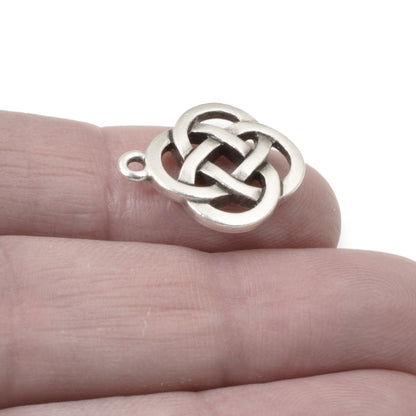 4 Silver Celtic Open Knot Charms, TierraCast Infinity Pendants for DIY Jewelry