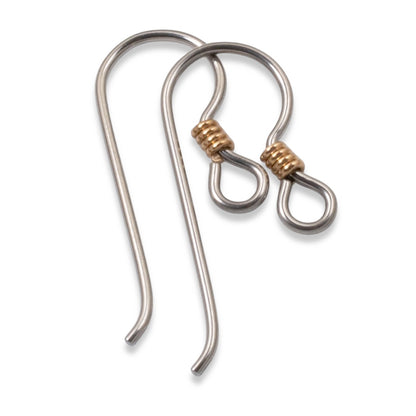 10 Gray Niobium Ear Wires + Copper Coil - Hypoallergenic Earring Hooks