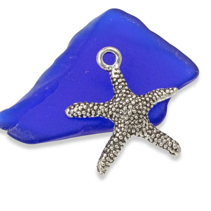 20 Silver Starfish Charms - Metal Beach Ocean Charm - Summer Jewelry Making