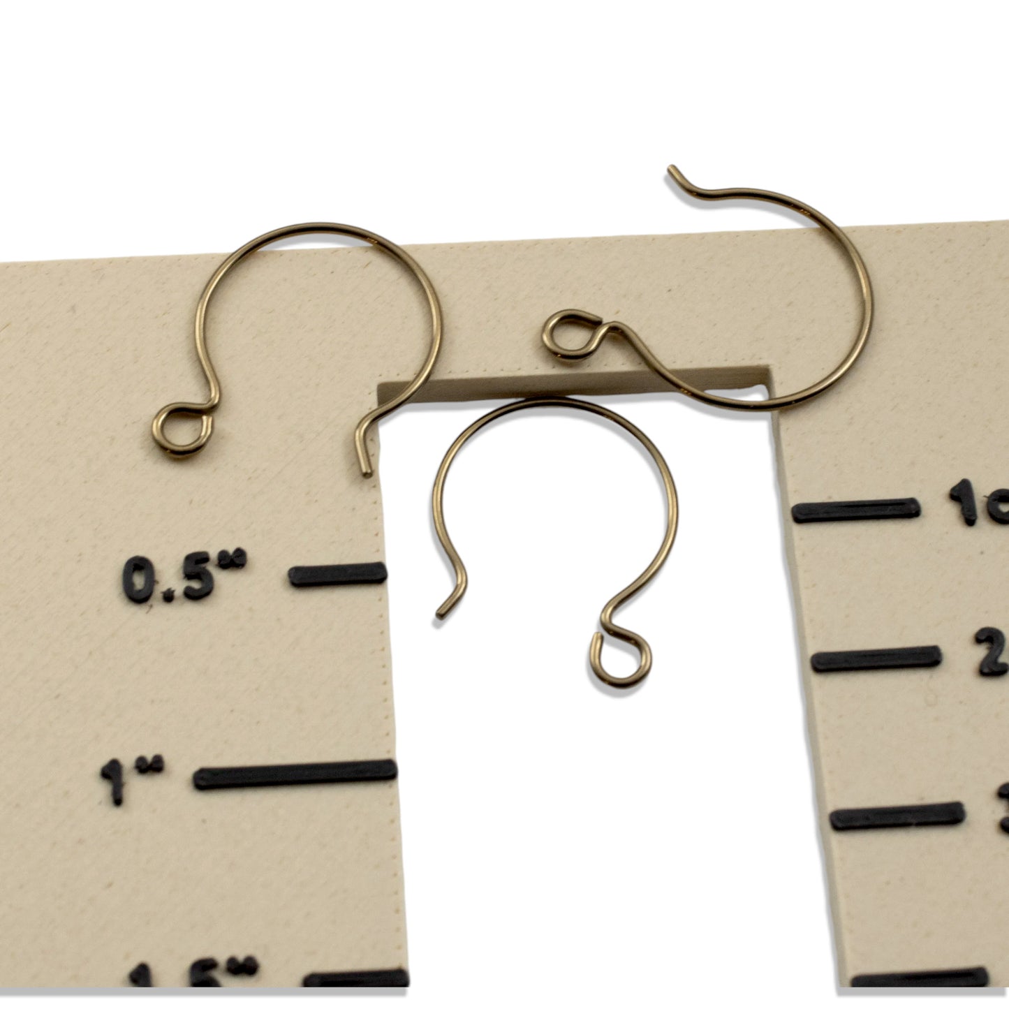 Antique Brass Niobium Circle Hoop Ear Wires, Hypoallergenic, USA Made, 10-Pack