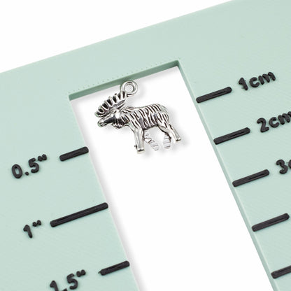 Moose Elk Charms 10-Pack Silver Metal Pendants Wildlife Outdoor Nature Supplies
