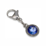 September Birthstone Clip-On Charm, Sapphire Crystal with Clip-On Design and Lobster Clasp, Unique Present for Birthday, Small Gift