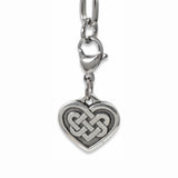 Silver Celtic Knot Heart Clip-on Charm, Elegant Bag, Journal, Jewelry Accessory