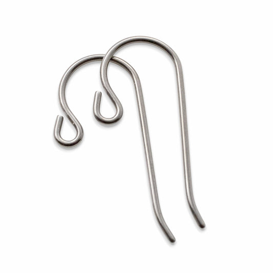Titanium Small Loop Ear Wires 50-Pack, Hypoallergenic Earring Hooks USA Made