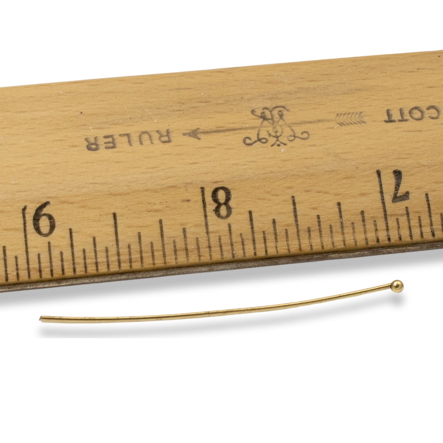 Antique Gold 2" Ball Head Pins 20 Gauge, 20-Pack Premium Jewelry Supplies