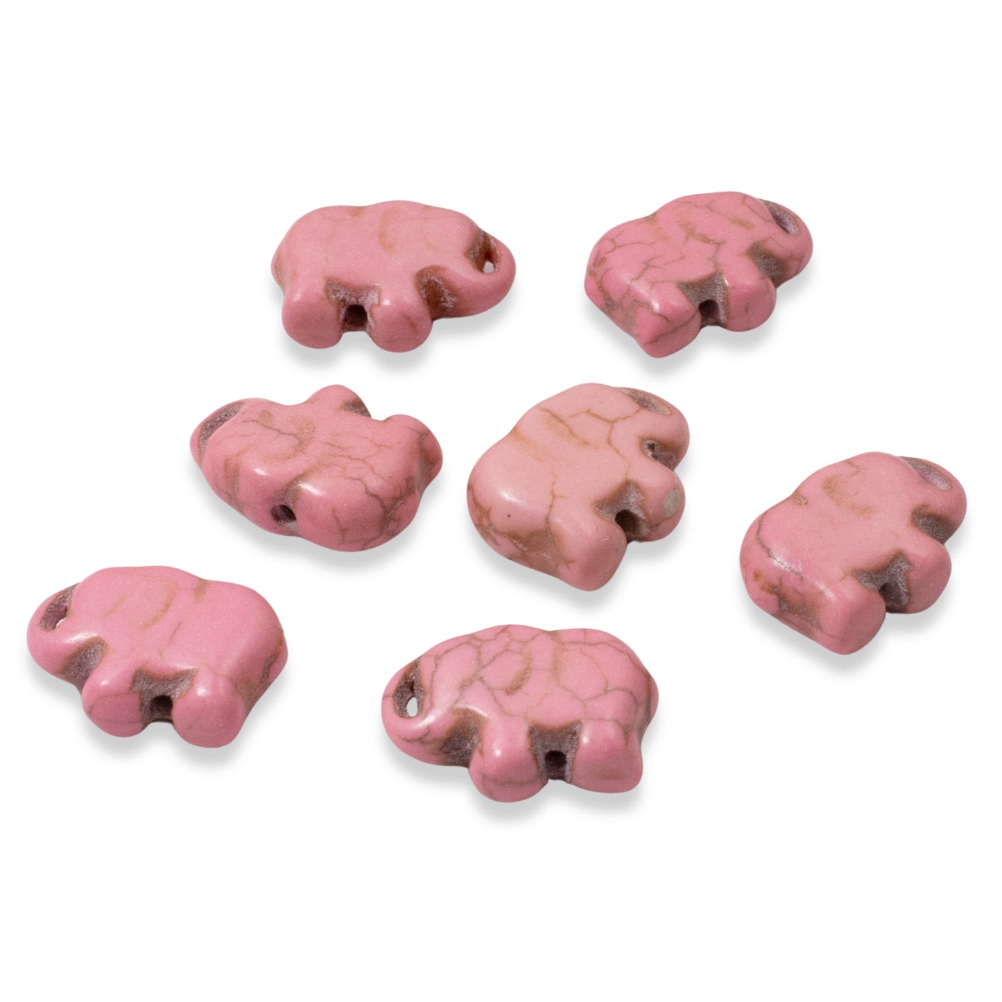 20 Pink Elephant Beads - Small Lucky Elephants - Animal Beads for DIY Jewelry