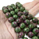 Ruby Zoisite 12mm Gemstone Beads, Lush Green & Pink Round Stone for DIY Jewelry