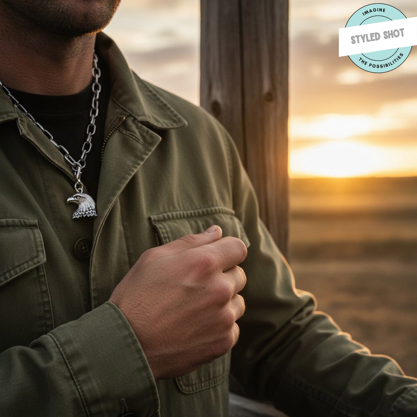 Eagle Gear Tag: Silver Bald Eagle Clip On Charm Men's Patriotic Accessory