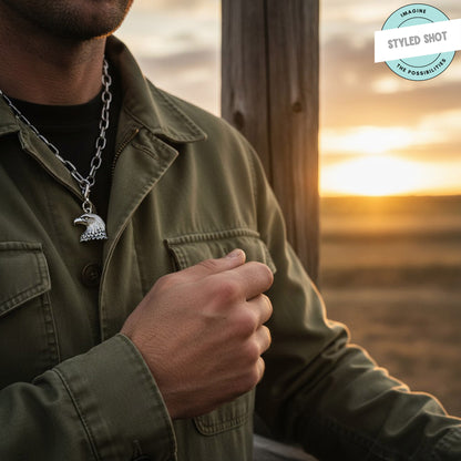 Eagle Gear Tag: Silver Bald Eagle Clip On Charm Men's Patriotic Accessory