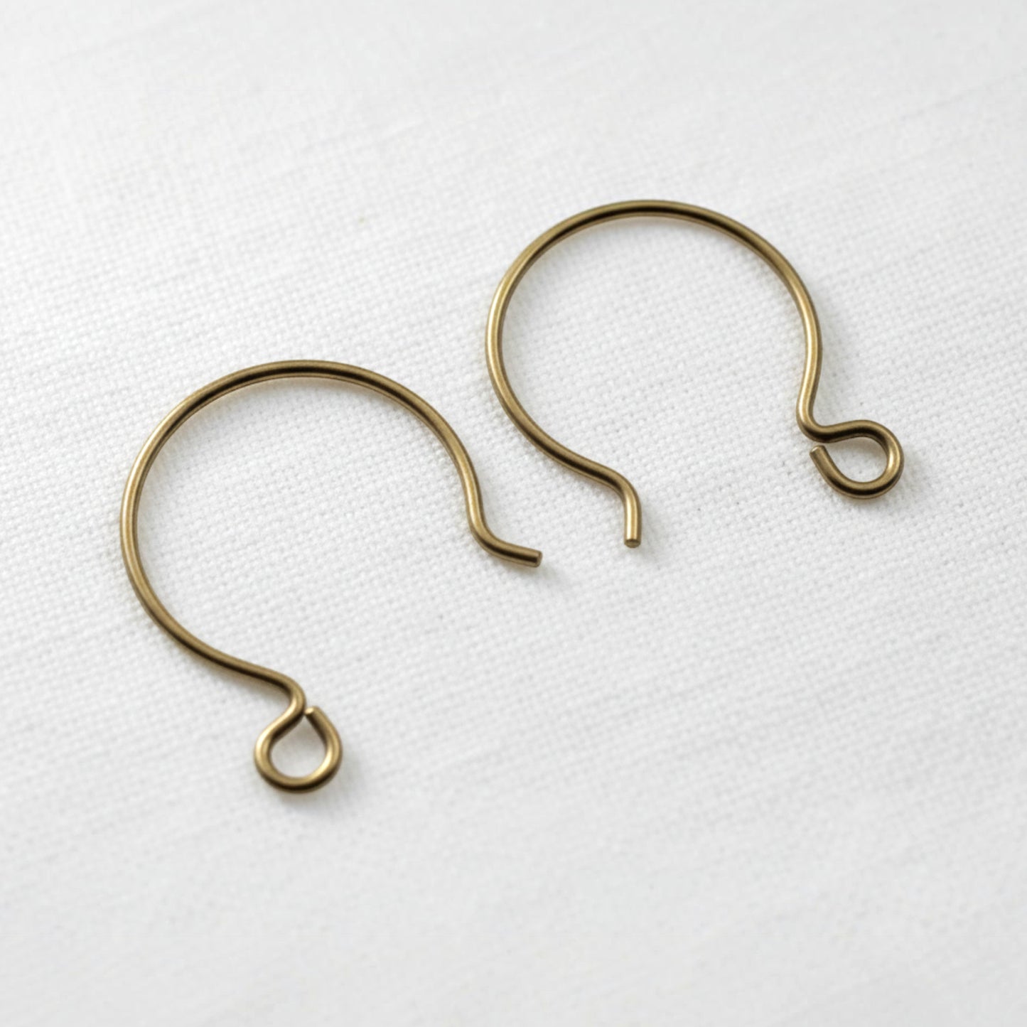 Antique Brass Niobium Circle Hoop Ear Wires, Hypoallergenic, USA Made, 4-Pack