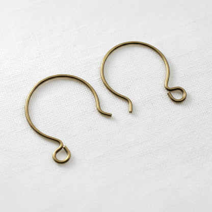 Antique Brass Niobium Circle Hoop Ear Wires, Hypoallergenic, USA Made, 4-Pack