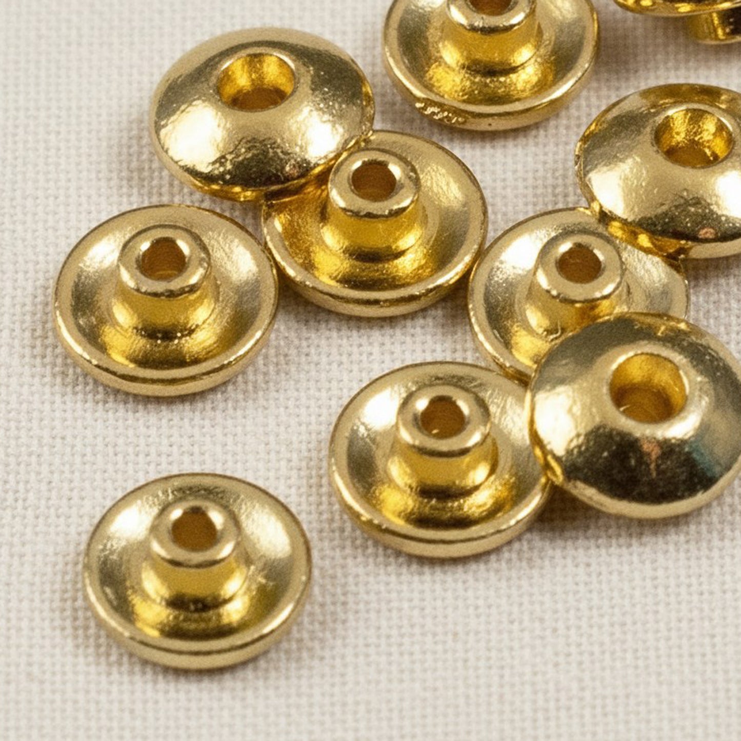 Gold Classic BeadAligners, 10-Pack Large Hole Stabilizers DIY Jewelry Craft