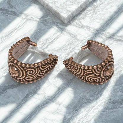 Large Copper Spiral Pinch Bails, 4-Pack TierraCast Designed, Antique Copper Plated Pewter Jewelry Pendant Holders, Bohemian Findings