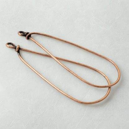 Large Copper Drop Frames, 2-Pack Teardrop Earring Findings, Wire Base for DIY Jewelry
