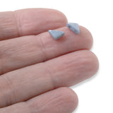 50 Chalk Lumi Blue Tango Triangle Beads, 6mm 2-Hole Czech Glass for Beadwork