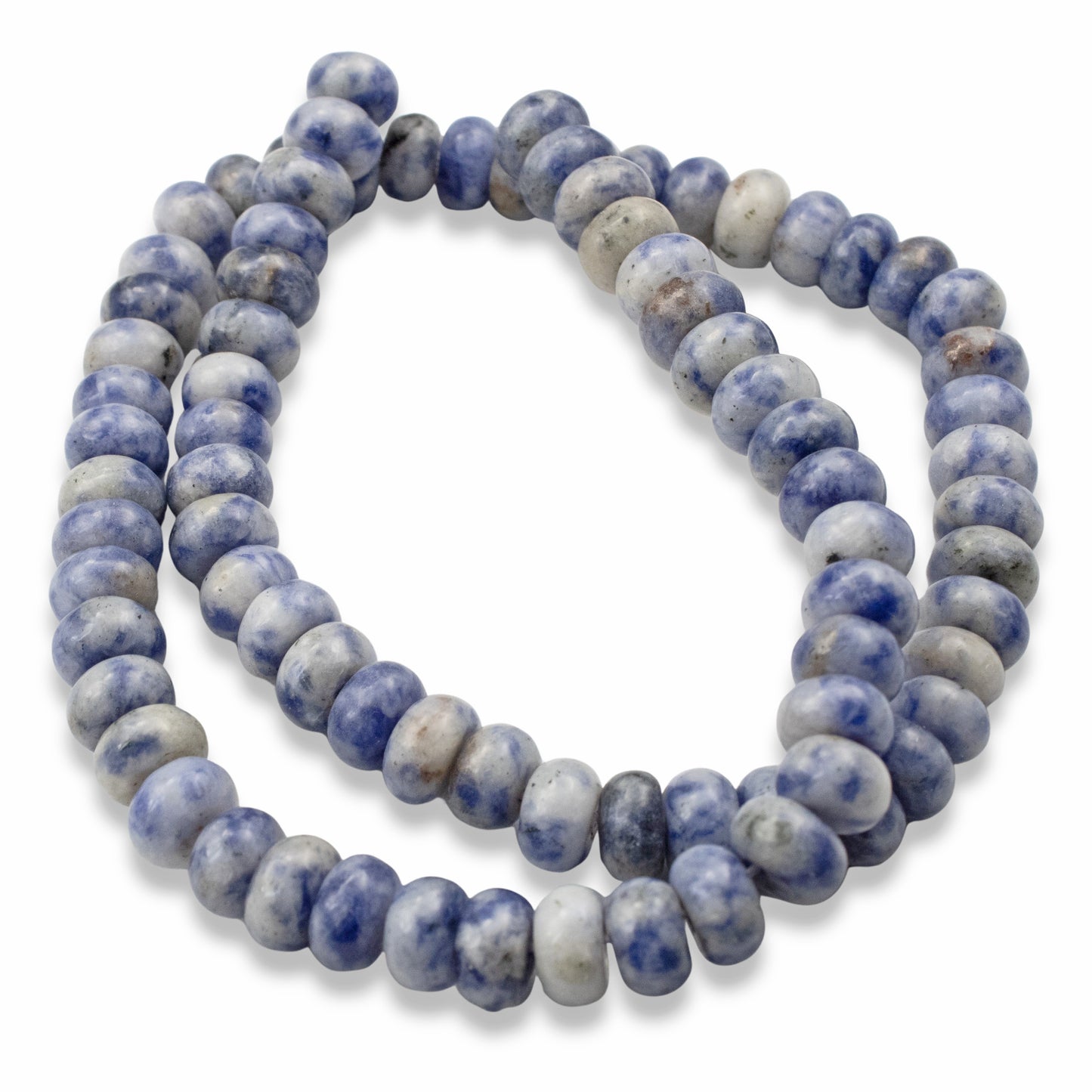 Denim Lapis Beads, Rondelle 5mm x 8mm, Blue Gray Gemstone Strand 78Pcs