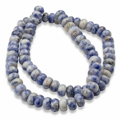 Denim Lapis Beads, Rondelle 5mm x 8mm, Blue Gray Gemstone Strand 78Pcs