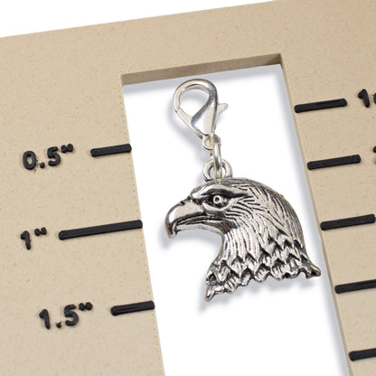 Eagle Gear Tag: Silver Bald Eagle Clip On Charm Men's Patriotic Accessory