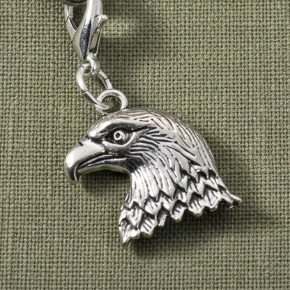 Eagle Gear Tag: Silver Bald Eagle Clip On Charm Men's Patriotic Accessory