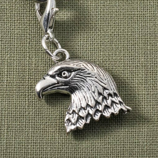 Eagle Gear Tag: Silver Bald Eagle Clip On Charm Men's Patriotic Accessory