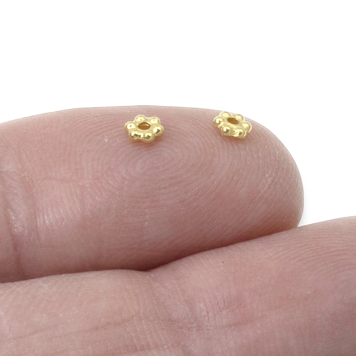 200 Bright Gold 3mm Daisy Spacers: Bulk TierraCast Heishi Beads