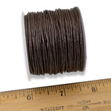 Brown 1mm Waxed Cotton Cord - 25 Meters - Jewelry and Craft String