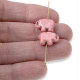 20 Pink Elephant Beads - Small Lucky Elephants - Animal Beads for DIY Jewelry