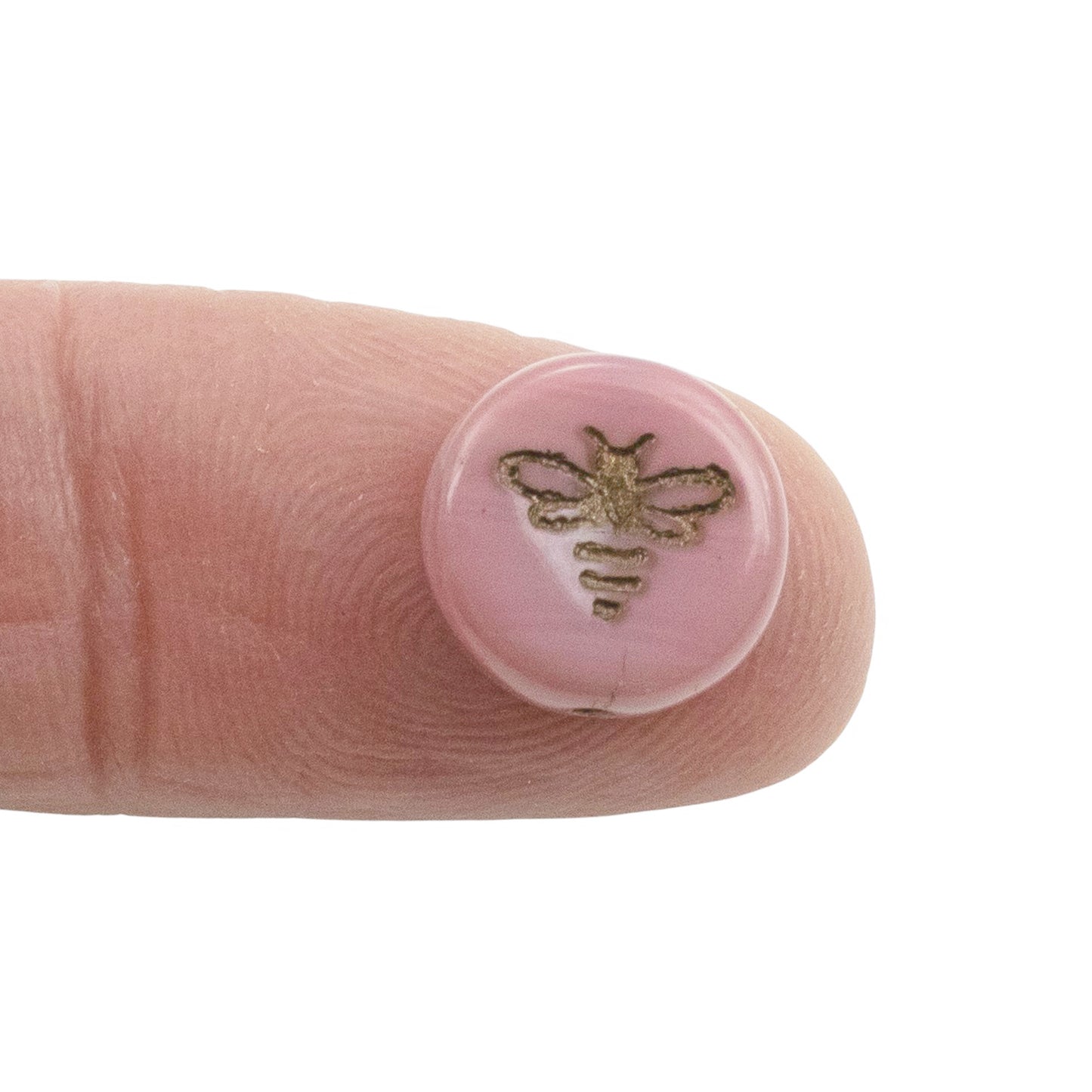 Pink Bee Beads: Czech Glass 12mm Coin Silk Rose 6 Pack Spring Nature Jewelry Making