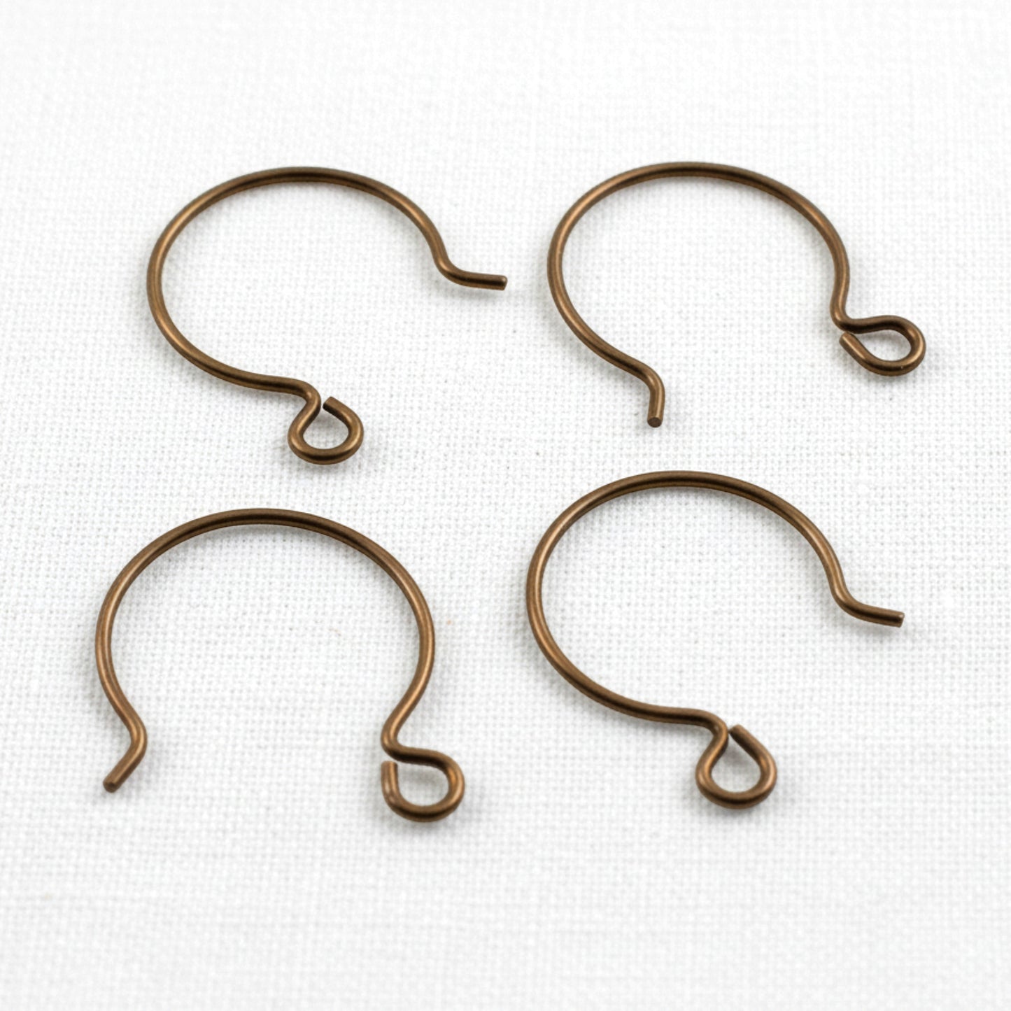 Bronze Niobium Circle Hoop Ear Wires, Hypoallergenic, USA Made, 4-Pack