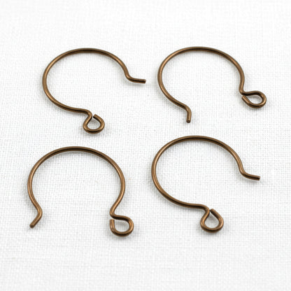 Bronze Niobium Circle Hoop Ear Wires, Hypoallergenic, USA Made, 4-Pack