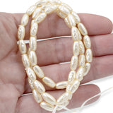 Cream Czech Glass Pearl Beads - Baroque Oval Pearls - Ideal for Bridal Jewelry