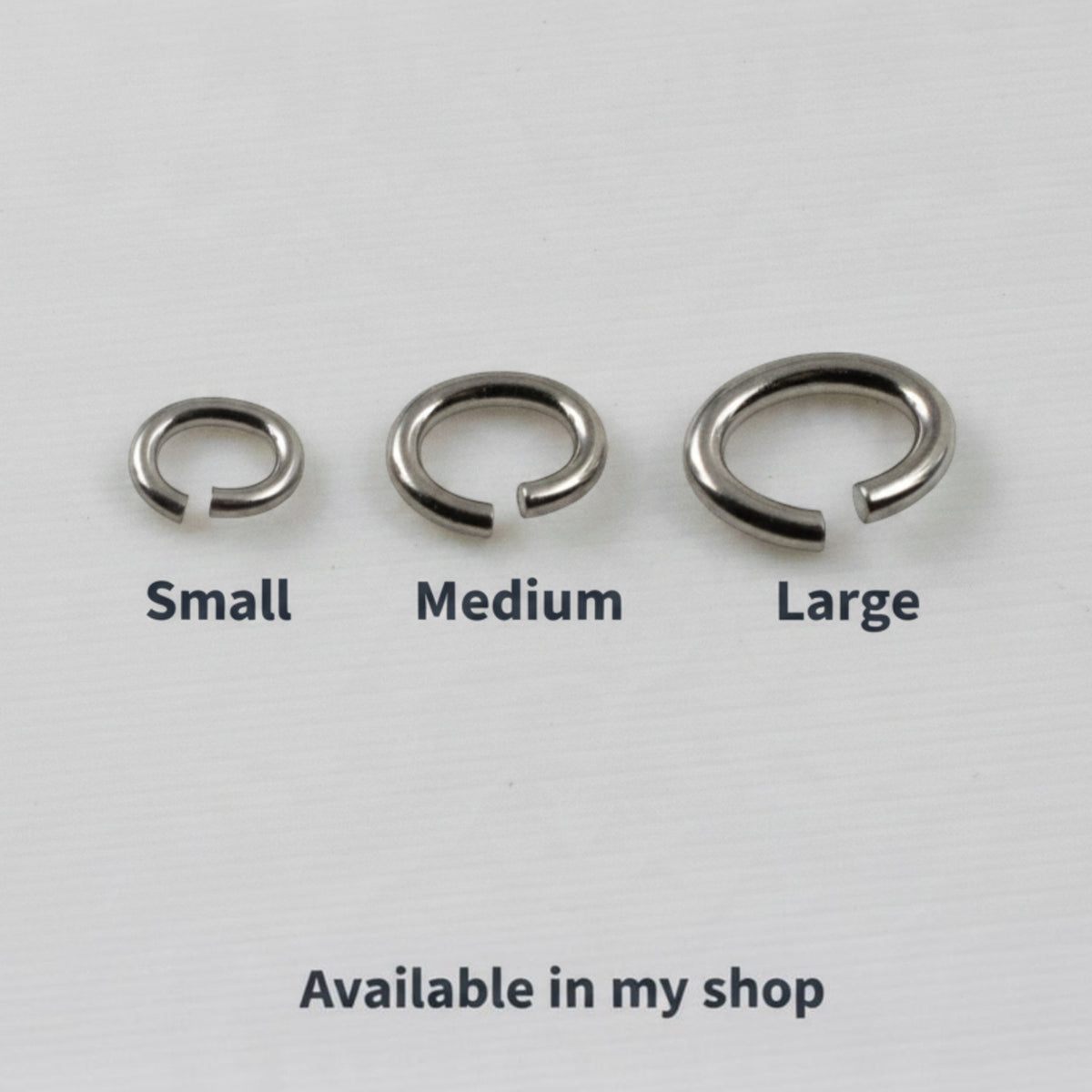 Titanium Oval Jump Rings, Small 15-Pack, Hypoallergenic Open Findings